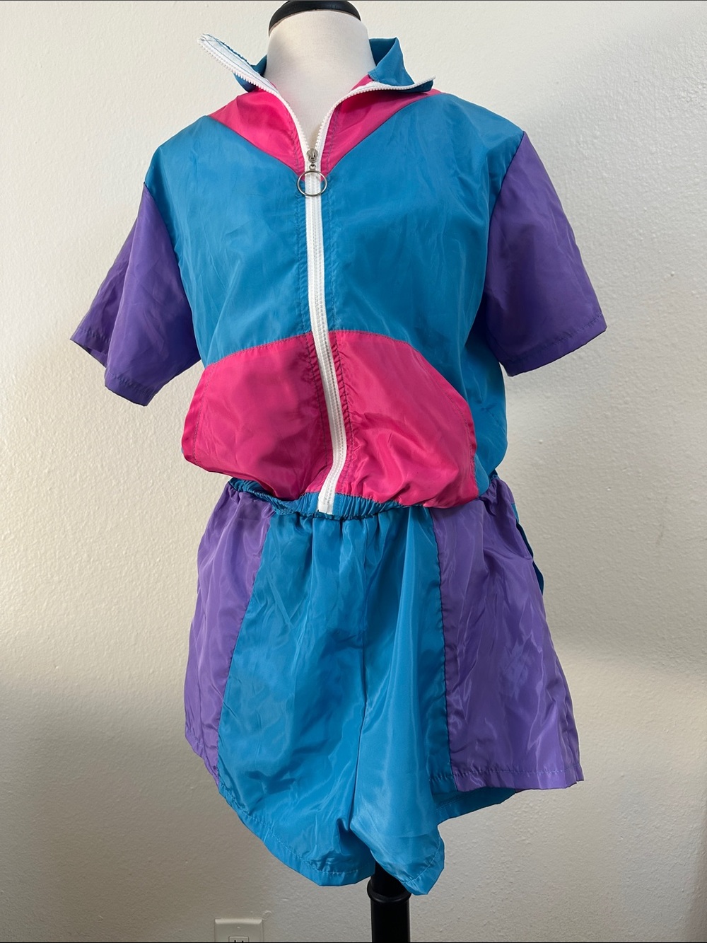 Vintage Colorblock Windbreaker Set